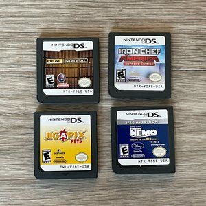 Nintendo DS Video Game Bundle: Deal/No Deal, Iron Chef, JigAPix, Nemo|Cart. Only